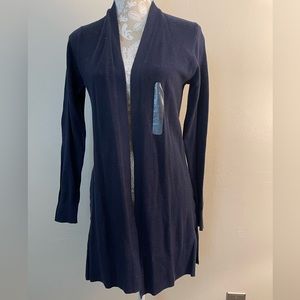NWT Gap Navy Blue Long Cardigan with Side Slit Detail in Size Small